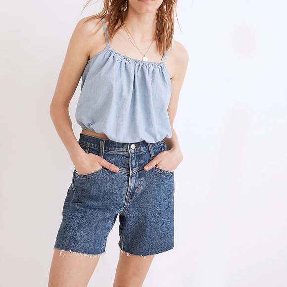 MADEWELL Chambray Meriden Top in Vineshire Wash - Picture 1 of 8